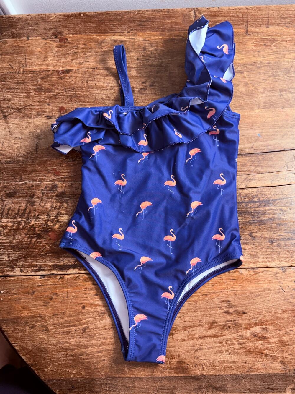Bermies Flamingo One Piece Swimsuit Girl's size 7